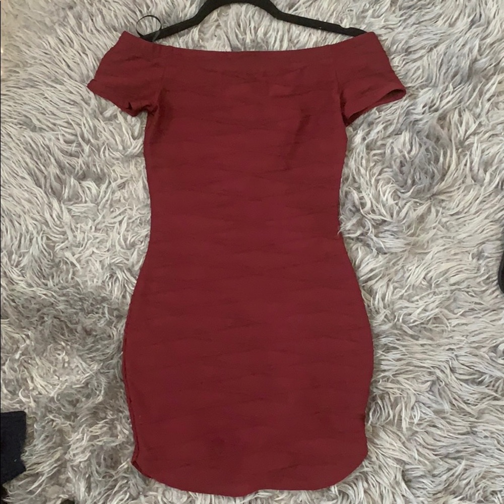 Red mini dress